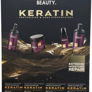 Cortex Beauty סט טיפוח קרטין 4 שלבים: לשיקום והחייאת שיער יבש ופגום