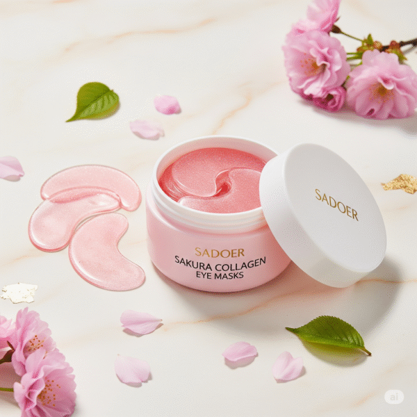 ⁦SADOER Sakura Collagen מסכות עיניים: למיצוק, הרגעה ולחות עדינה לעור העדין⁩ – תמונה ⁦2⁩