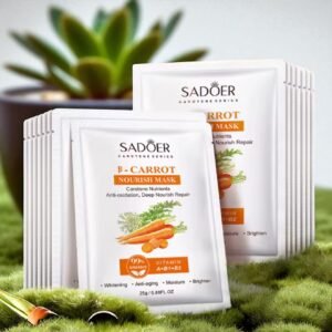 SADOER מסכות פנים גזר וויטמין C: להזנה, הבהרה ומרקם עור בריא